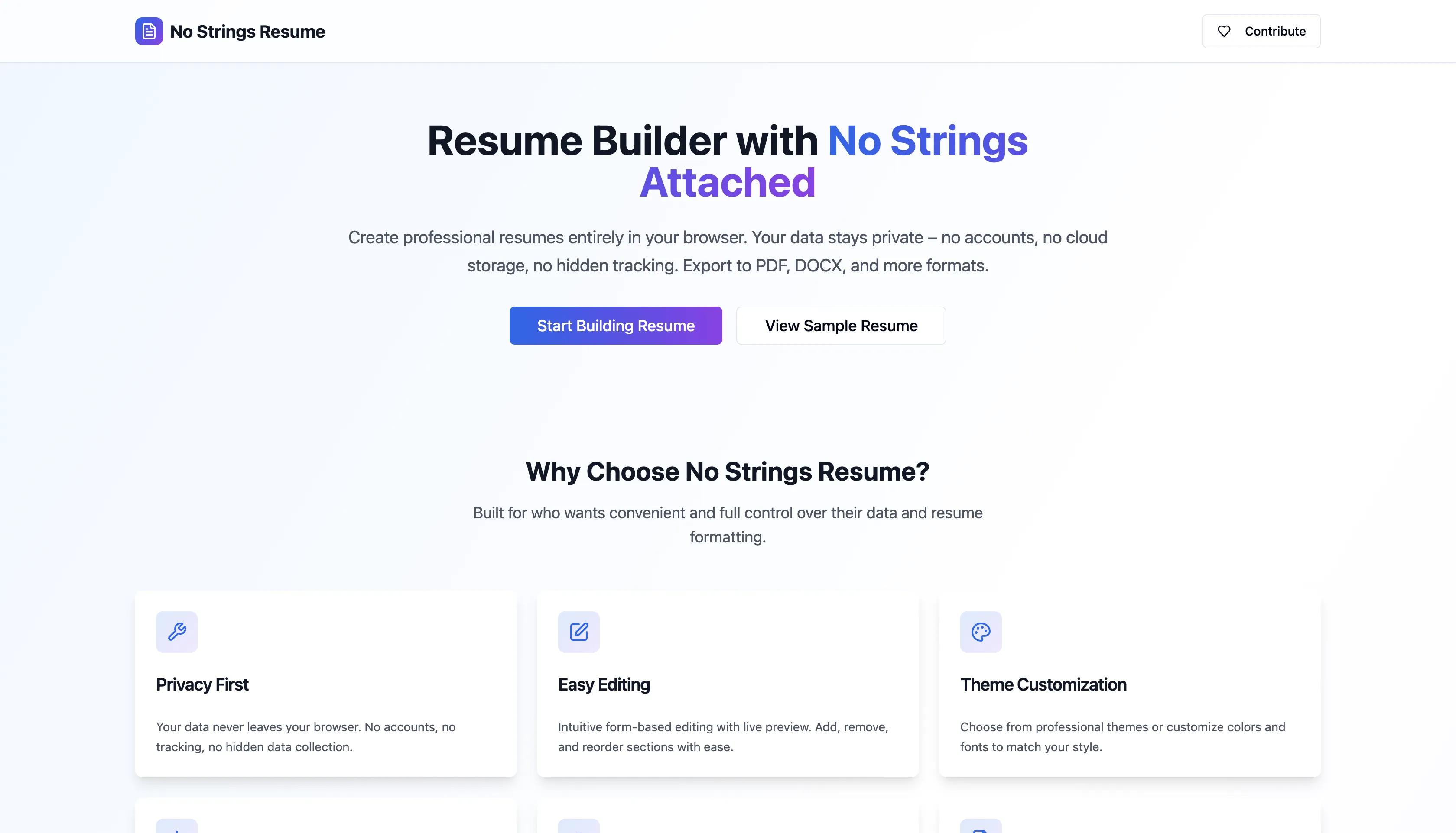NoStrings Resume
